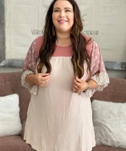 Fashingo: Umgee Floral Sleeve Waffle Knit Dress With Pockets