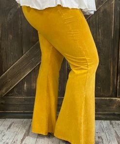 Fashiongo: Chatoyant Washed Bell Bottom Flare Pants In Amber BOTTOMS