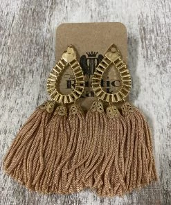 Golden Stella Tassel Teardrop Earrings In Blush ACCESSORIES