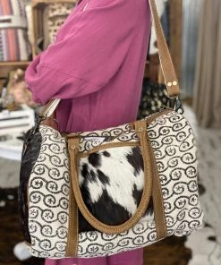 Myra Bag ACCESSORIES Canvas & Hairon Duffle Bag