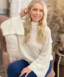 Fantastic Fawn Open Back Cowl Neck Sweater In Ivory TOPS