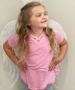 Hayden Of Los Angeles Solid Criss Cross Top In Pink