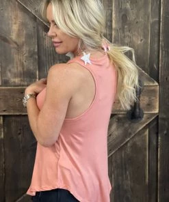 2NE1 Apparel TOPS Solid Loose Fit Tank Top In Peach