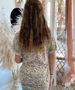 Hayden Of Los Angeles Floral Criss Cross Neck Top GIRLS