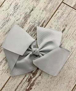 The Hair Bow Company ACCESSORIES Oversized Grosgrain Bow In Grey