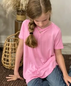 Hayden Of Los Angeles Solid Criss Cross Top In Pink