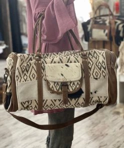 Myra Bag BAGS + BACKPACKS Aztec Rug & Hairon Duffle Bag