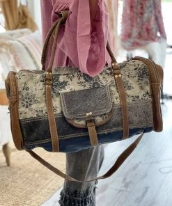 Myra Bag BAGS + BACKPACKS Printed Canvas & Hairon Duffle Bag