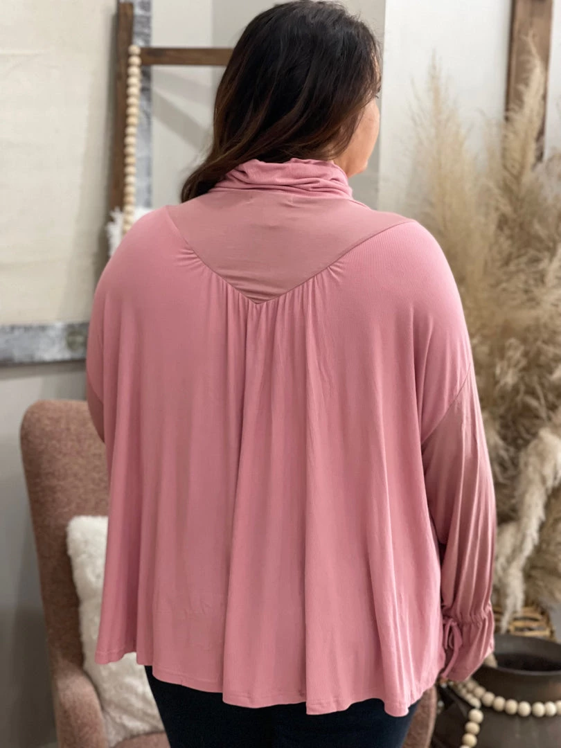 Davi & Dani TOPS Turtleneck Drawstring Babydoll Top 3 Davi & Dani TOPS Turtleneck Drawstring Babydoll Top