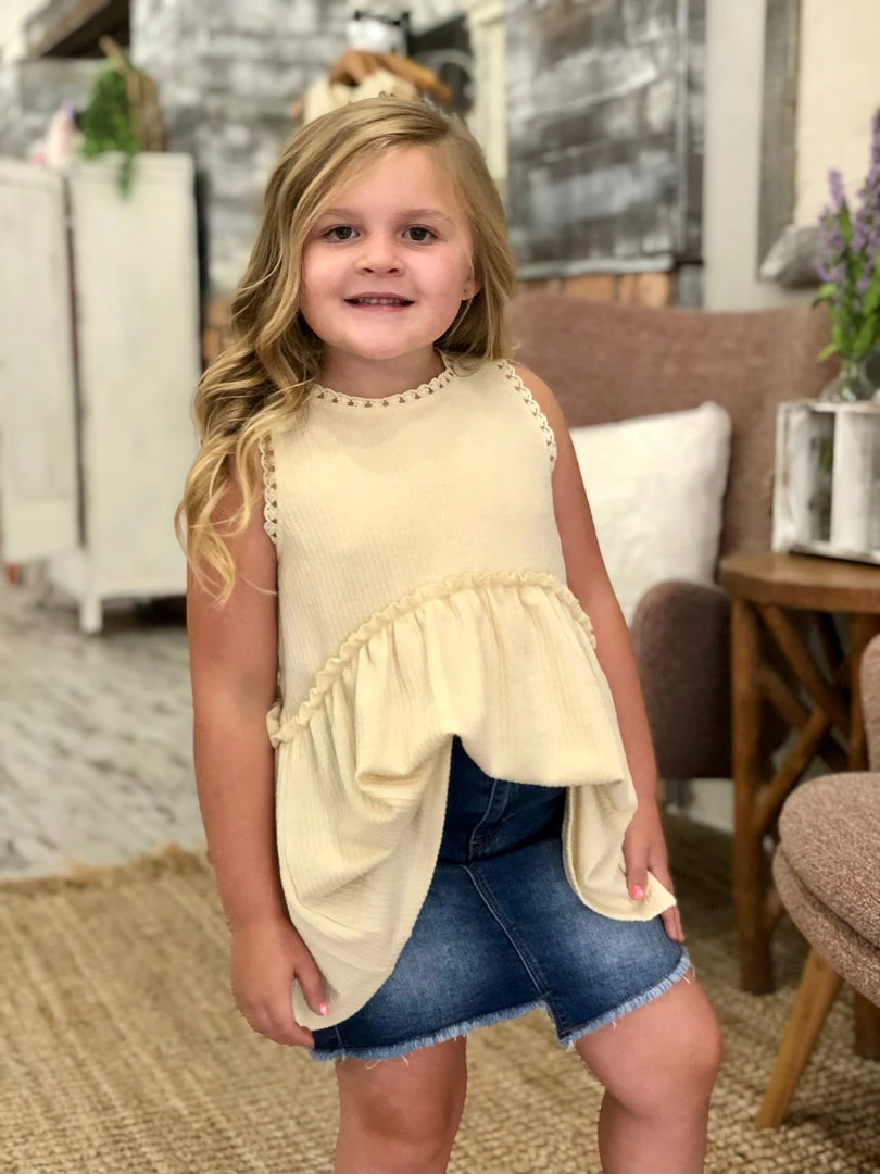 Hayden Of Los Angeles Crochet Trim Babydoll Tank Top GIRLS 1 Hayden Of Los Angeles Crochet Trim Babydoll Tank Top GIRLS