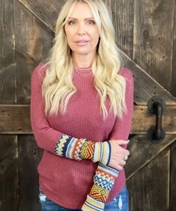 Easel Tribal Sleeve Thermal Top