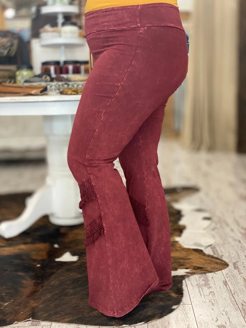 Fashiongo: Chatoyant Washed Bell Bottom Flare With Fringe In Wine BOTTOMS 2 Fashiongo: Chatoyant Washed Bell Bottom Flare With Fringe In Wine BOTTOMS