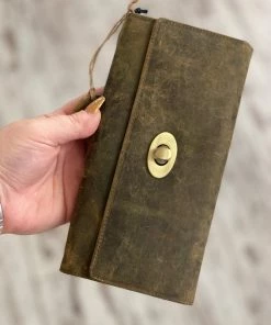 Myra Bag Twist Front Wallet In Brown Leather ACCESSORIES