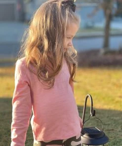 Vignette Solid Heathered Long Sleeve Top In Rose