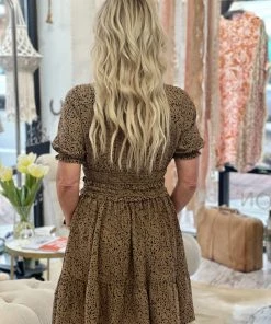 Oddi DRESSES Spotted Smocked Waist Dress