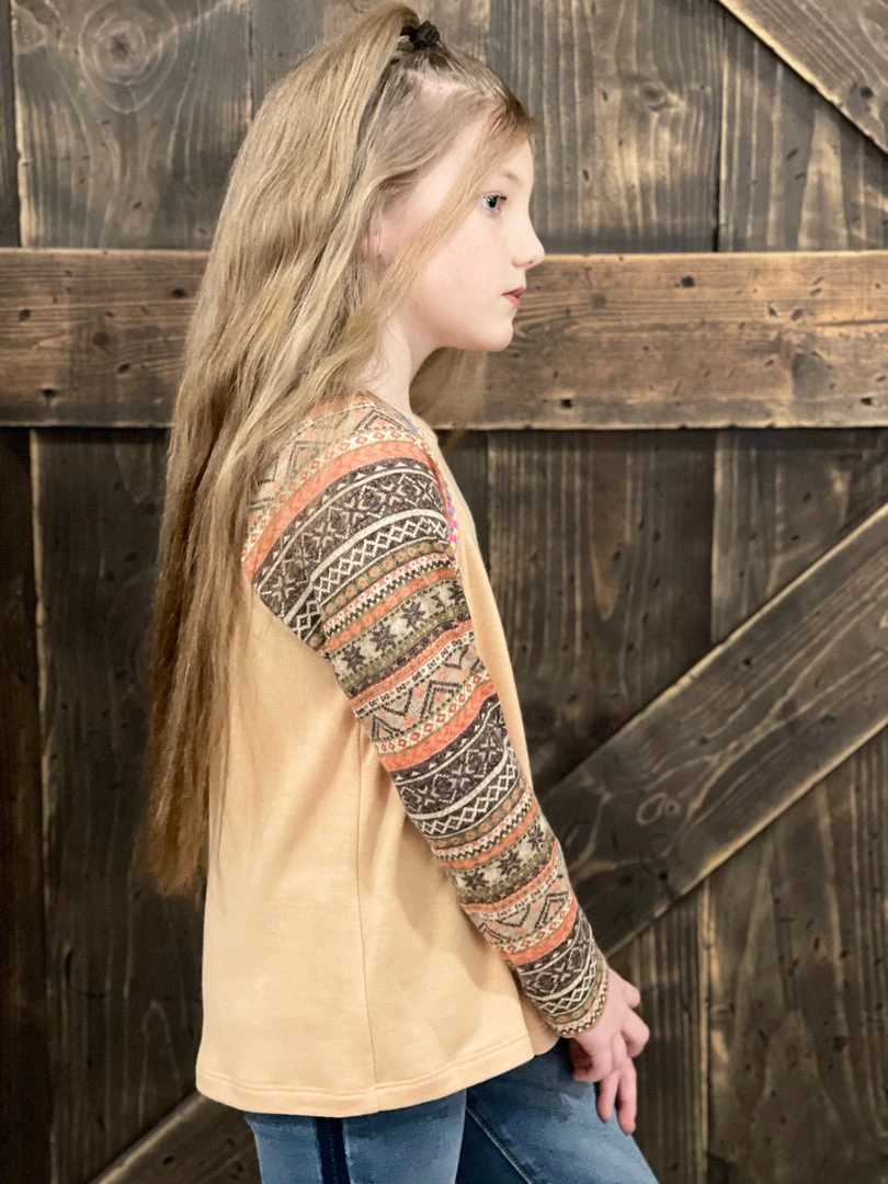 Oddi Color Block Tribal Sleeve Top GIRLS 2 Oddi Color Block Tribal Sleeve Top GIRLS
