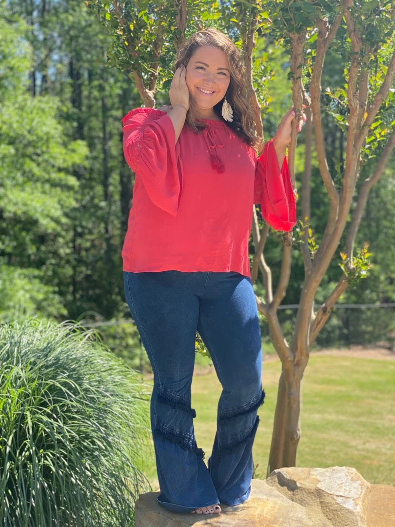 Fashiongo: Chatoyant Washed Bell Bottom Flare With Fringe In Dark Blue 1 Fashiongo: Chatoyant Washed Bell Bottom Flare With Fringe In Dark Blue