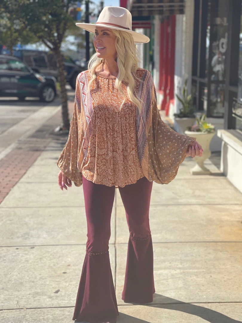 Fashiongo: Chatoyant Washed Waffle Bell Bottom Flare Pants In Burgundy 4 Fashiongo: Chatoyant Washed Waffle Bell Bottom Flare Pants In Burgundy