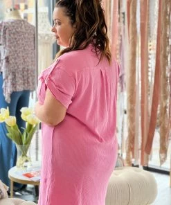 Oddi Washed Knit Dress With Chest Pockets DRESSES + ROMPERS