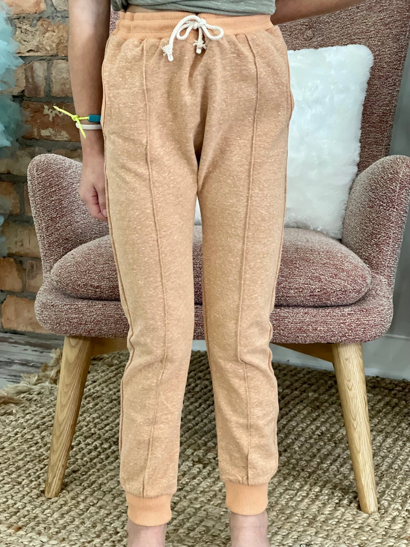 Ettie + H Reverse Seam Jogger Pants In Pumpkin 1 Ettie + H Reverse Seam Jogger Pants In Pumpkin