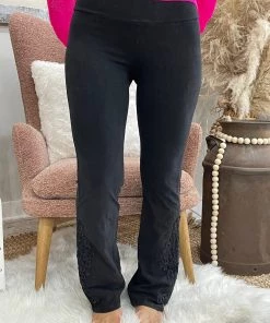 Fashiongo: Chatoyant BOTTOMS Washed Slim Bootcut Pants In Black