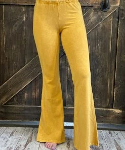 Fashiongo: Chatoyant Washed Bell Bottom Flare Pants In Amber