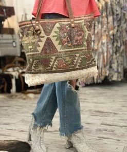 Myra Bag Printed Canvas & Hairon Bag