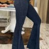 Fashiongo: Chatoyant Washed Bell Bottom Flare Pants With Pockets In Black