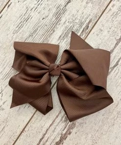 The Hair Bow Company Oversized Grosgrain Bow In Chocolate ACCESSORIES