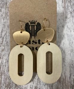 Golden Stella ACCESSORIES Oval Wood Earrings In Natural