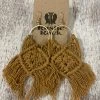 Golden Stella Square Crochet Tassel Earrings In Tan ACCESSORIES