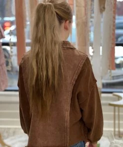 Oddi Washed Dolman Sleeve Pullover In Mocha