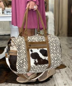 Myra Bag ACCESSORIES Canvas & Hairon Duffle Bag