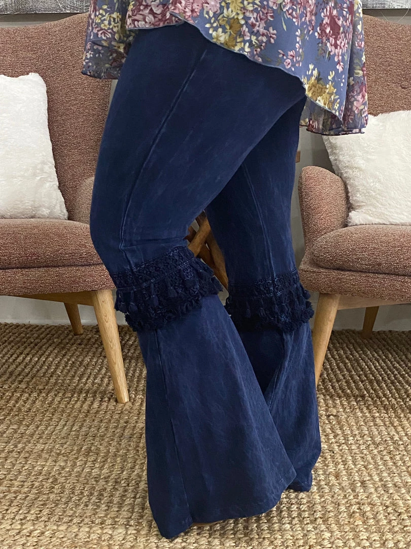 Fashiongo: Chatoyant BOTTOMS Fringed Crochet Washed Bell Bottom Flare Pants In Blue 1 Fashiongo: Chatoyant BOTTOMS Fringed Crochet Washed Bell Bottom Flare Pants In Blue