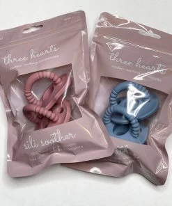 Three Hearts 2 Pack Silicone Pacifier - Round