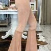 Fashiongo: Chatoyant Washed Waffle Bell Bottom Flare Pants In Camel