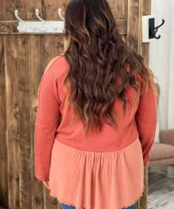 Fashingo: Umgee Washed Frayed Hem Babydoll Top TOPS