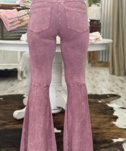 Fashiongo: Chatoyant Washed Bell Bottom Flare Pants With Pockets In Rose 5 Fashiongo: Chatoyant Washed Bell Bottom Flare Pants With Pockets In Rose