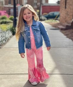 Michael GIRLS Tie Dye Bell Bottom Jumpsuit In Pink