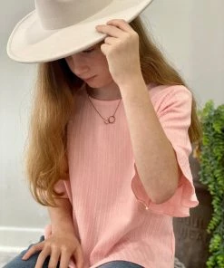 Hayden Of Los Angeles Ribbed Flare Sleeve Top