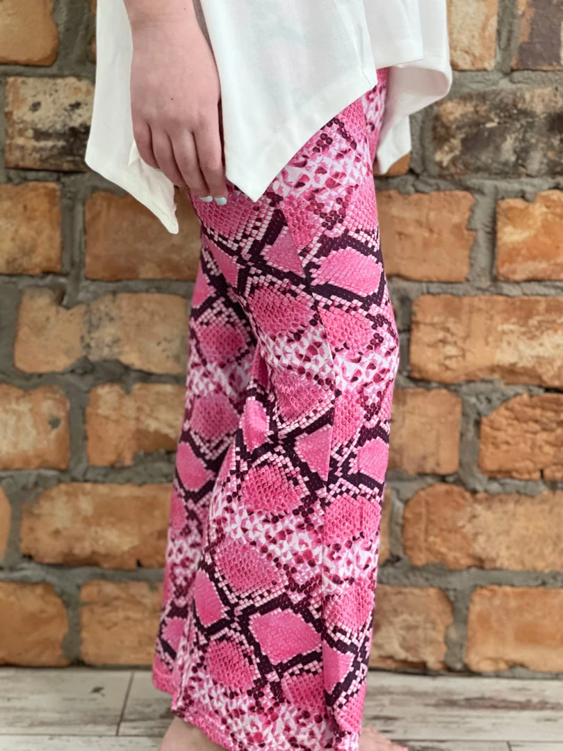 Kevin Snakeskin Print Bell Bottom Pants GIRLS 1 Kevin Snakeskin Print Bell Bottom Pants GIRLS