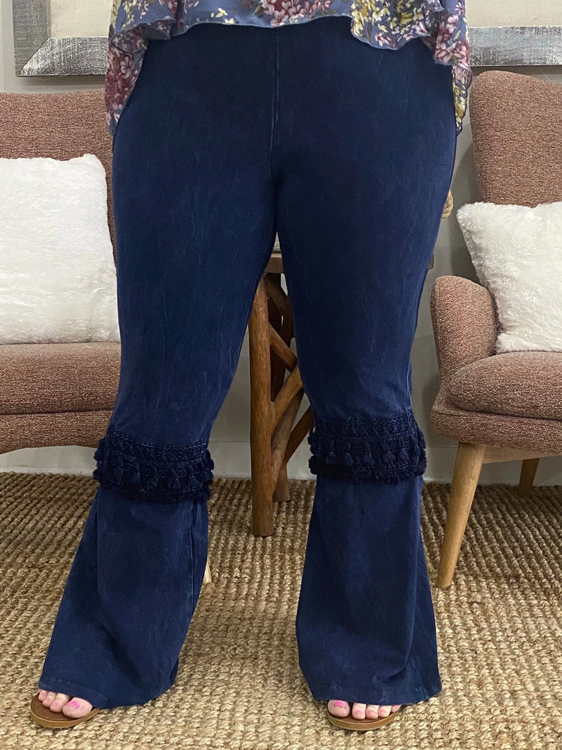 Fashiongo: Chatoyant BOTTOMS Fringed Crochet Washed Bell Bottom Flare Pants In Blue 2 Fashiongo: Chatoyant BOTTOMS Fringed Crochet Washed Bell Bottom Flare Pants In Blue