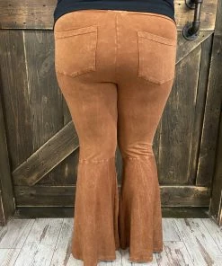 Fashiongo: Chatoyant Washed Bell Bottom Pants With Pockets In Pumpkin Spice 5 Fashiongo: Chatoyant Washed Bell Bottom Pants With Pockets In Pumpkin Spice