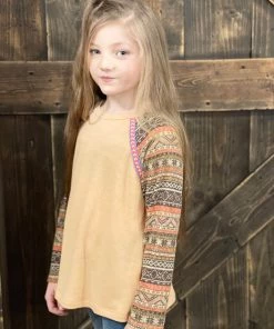 Oddi Color Block Tribal Sleeve Top GIRLS