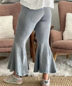 Fashiongo: Chatoyant Washed Cropped Bell Bottom Pants In Silver BOTTOMS 5 Fashiongo: Chatoyant Washed Cropped Bell Bottom Pants In Silver BOTTOMS