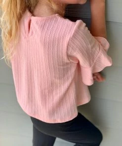 Hayden Of Los Angeles Ribbed Flare Sleeve Top