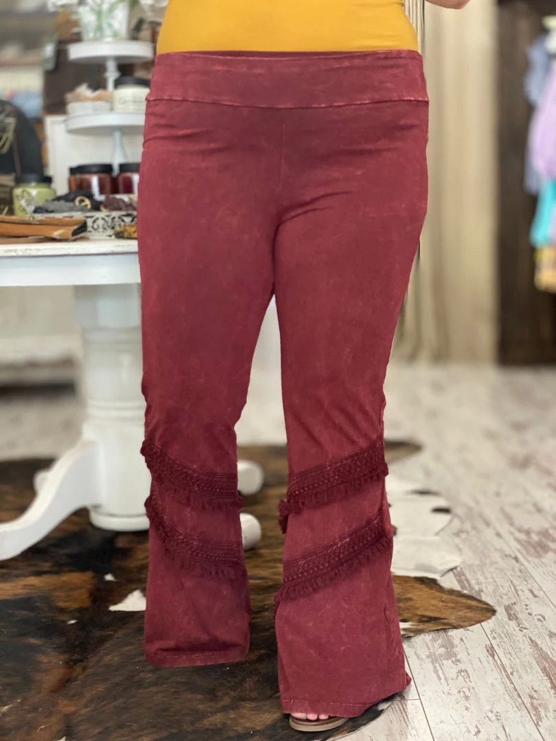 Fashiongo: Chatoyant Washed Bell Bottom Flare With Fringe In Wine BOTTOMS 1 Fashiongo: Chatoyant Washed Bell Bottom Flare With Fringe In Wine BOTTOMS