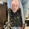 Myra Bag ACCESSORIES Black & Gold Hairon Wristlet