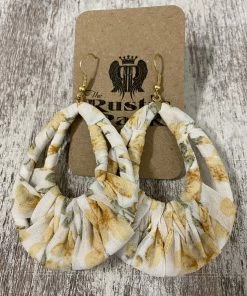 Golden Stella Fabric Wrapped Teardrop Earrings In Yellow ACCESSORIES