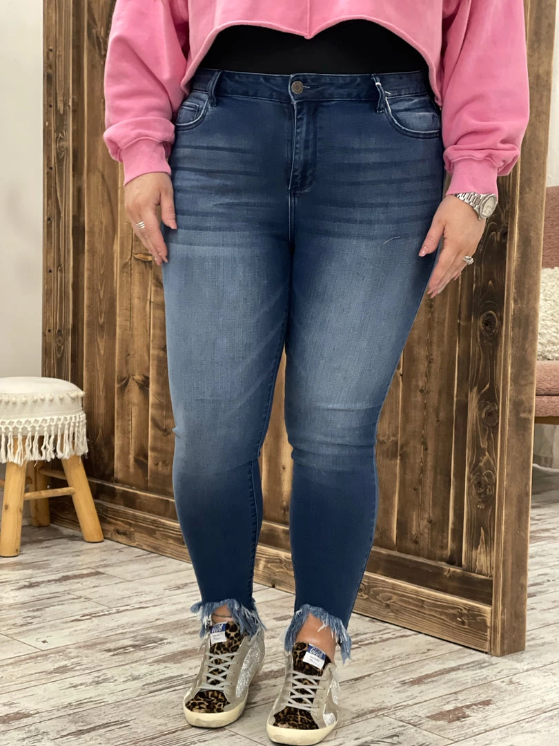 Cello Mid Rise Raw Hem Skinny Jeans 1 Cello Mid Rise Raw Hem Skinny Jeans